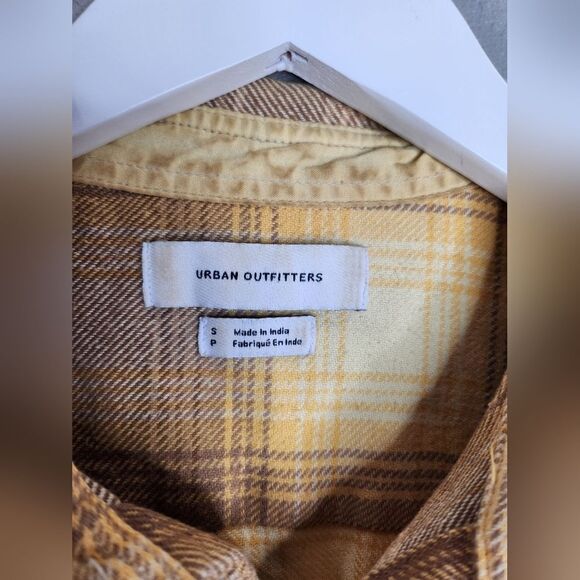 Urban Outfitters Yellow and Brown Plaid Button-Up Shirt - Picture 3 of 6